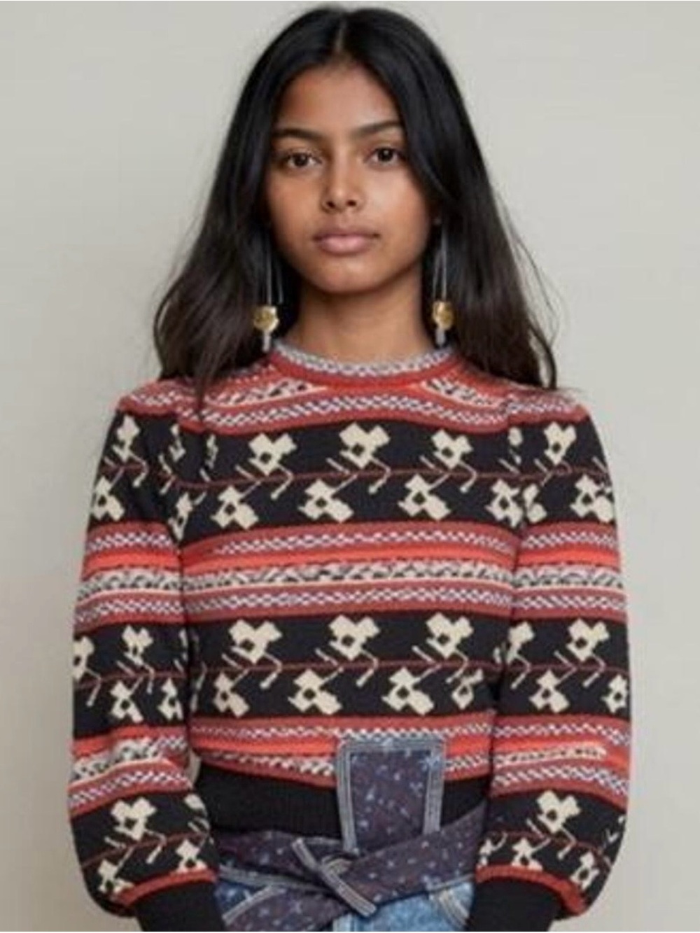 Ulla Johnson Nona Mixte Fair Isle Wool Blend Sweater Sz Petite